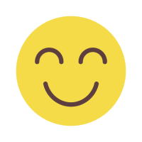 A cartoon big yellow face with a big smile